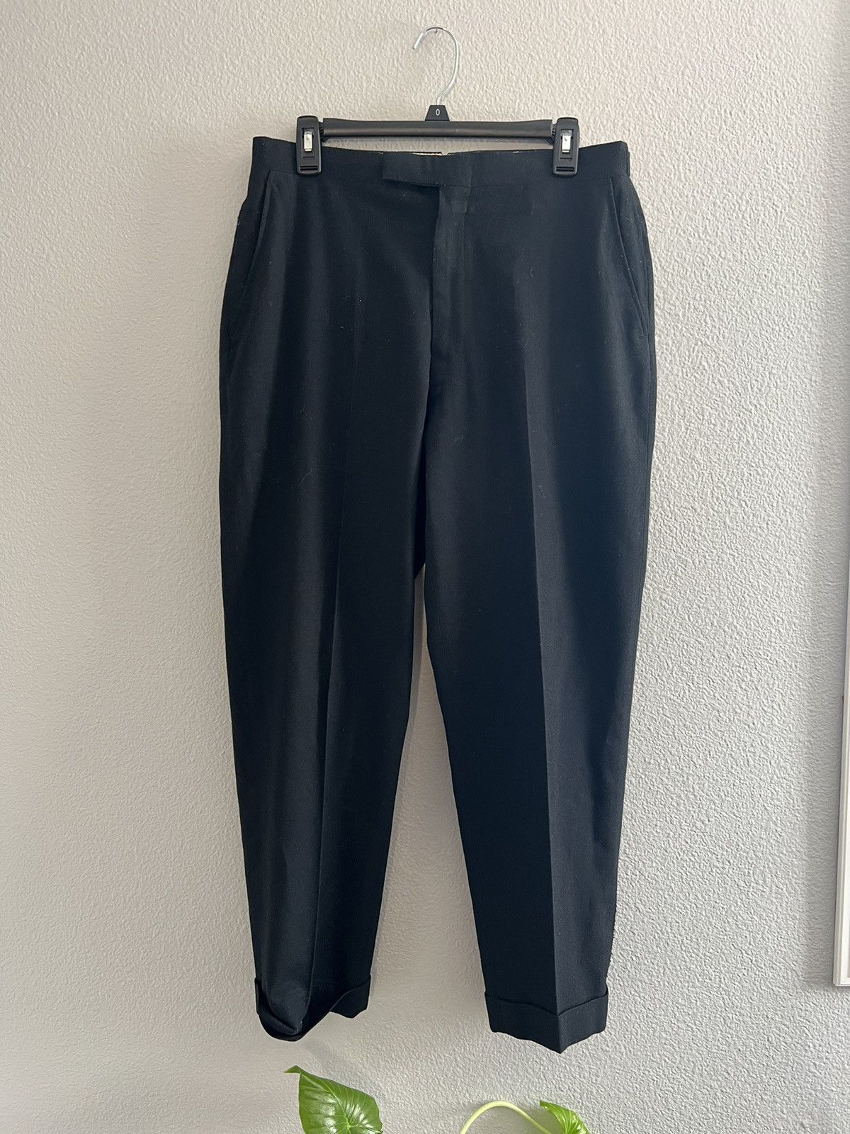 Vintage Penney’s Towncraft Union Made 1950s Black Wool Suit Trousers Size US 32 / EU 48 - 1 Thumbnail