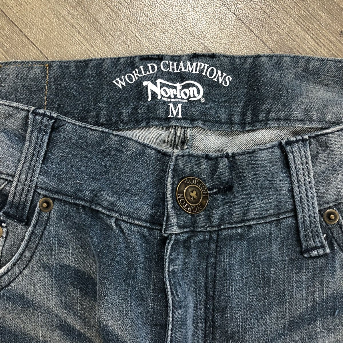 Norton × Sports Specialties 2000s Norton World Champions Biker Jeans Size US 31 - 3 Thumbnail