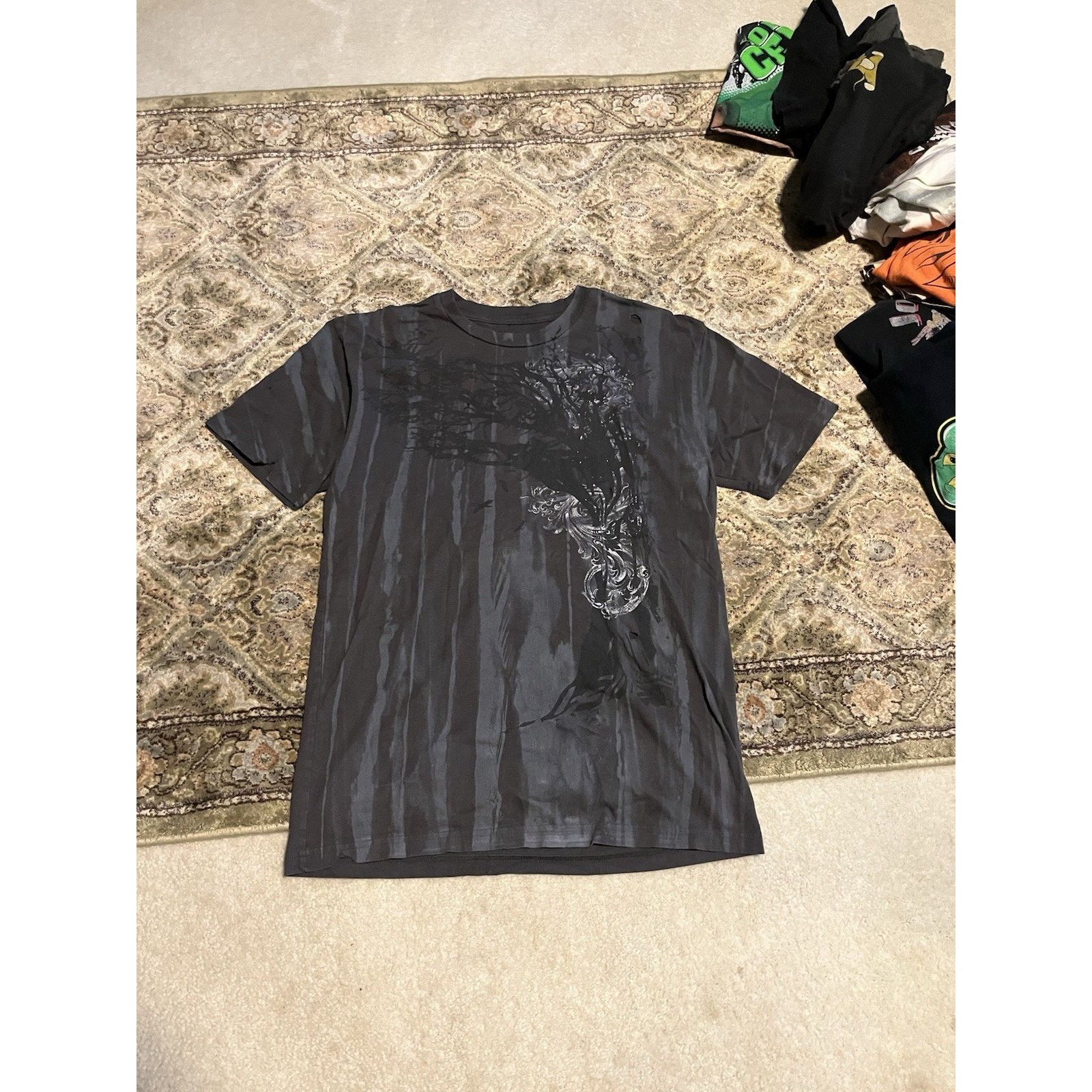 Other Grunge Aop Y2k cigarette burn Tshirt vintage faded thrashed Size US L / EU 52-54 / 3 - 1 Thumbnail
