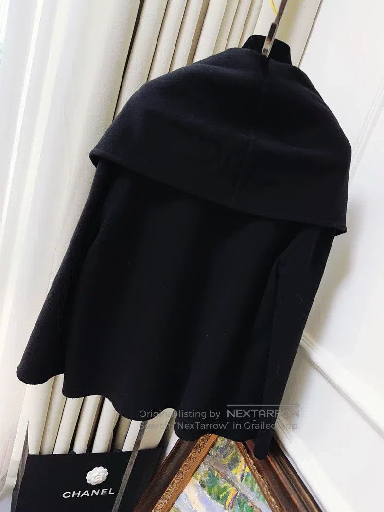 Hermes Hermes Black Large Collar Cashmere Coat Size XS / US 0-2 / IT 36-38 - 2 Thumbnail