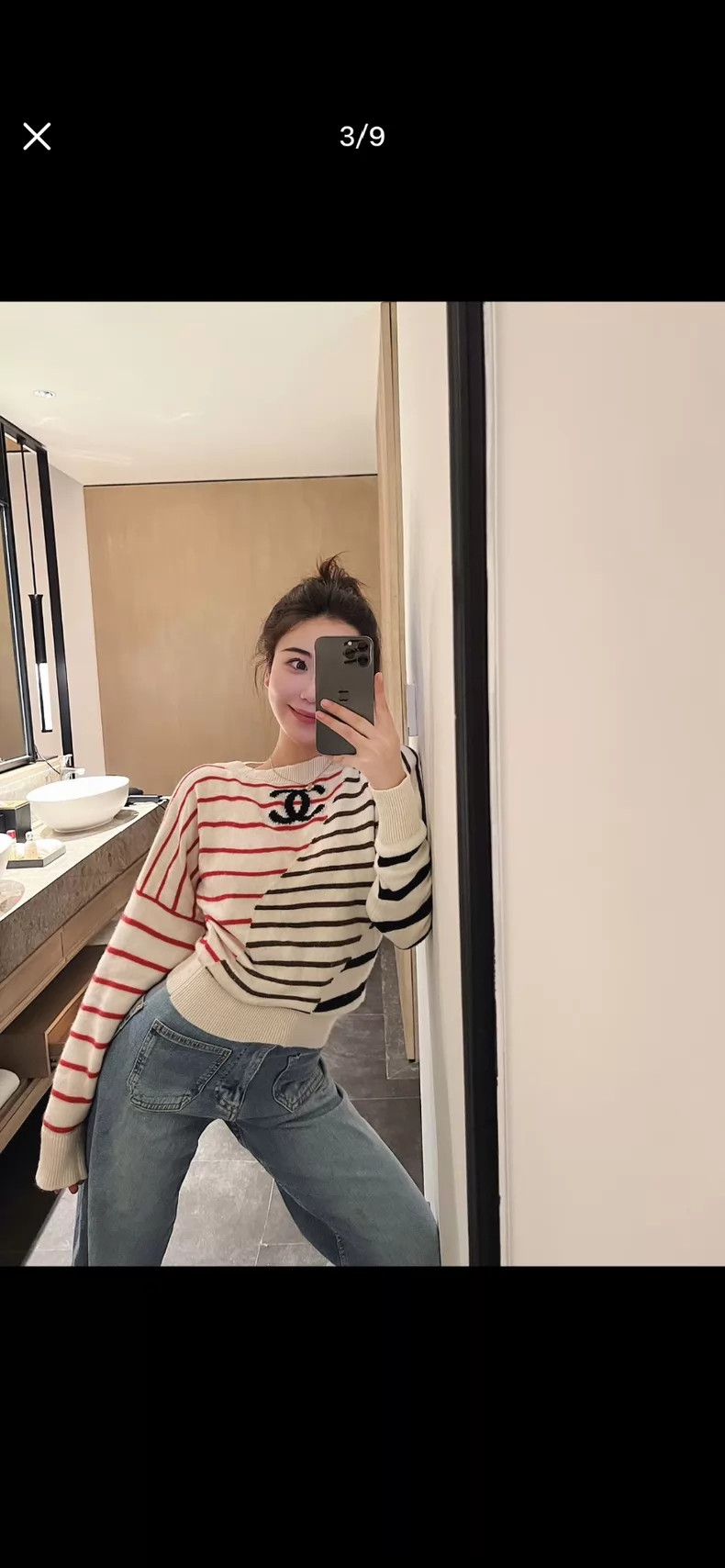 Chanel Chanel Striped cashmere sweater Size XXS / US 00 / IT 34 - 7 Thumbnail