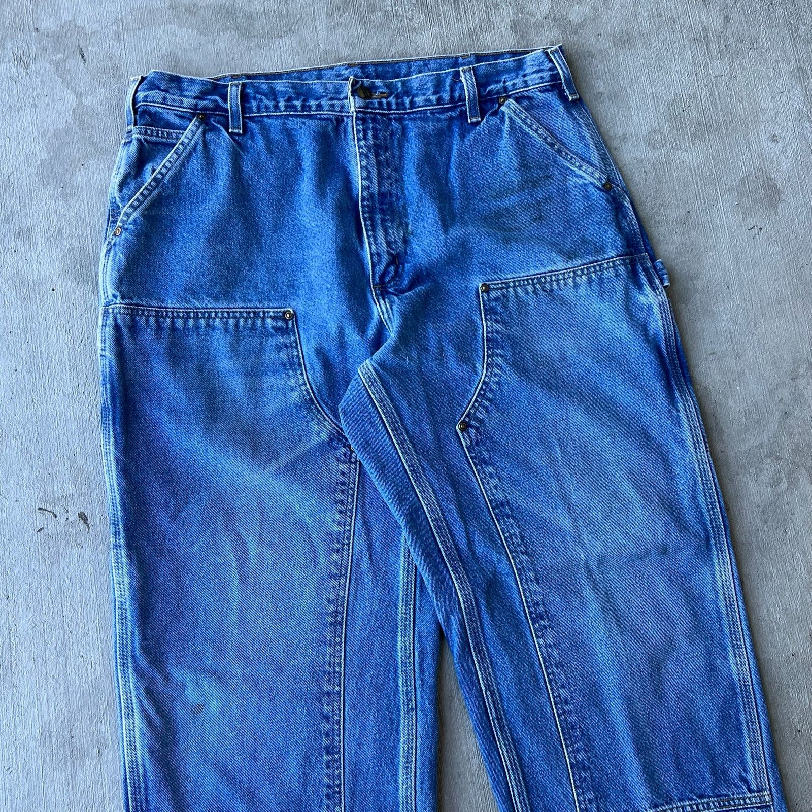 Carhartt × Vintage Carhartt denim blue jeans double knee work carpenter pants Size US 36 / EU 52 - 2 Thumbnail