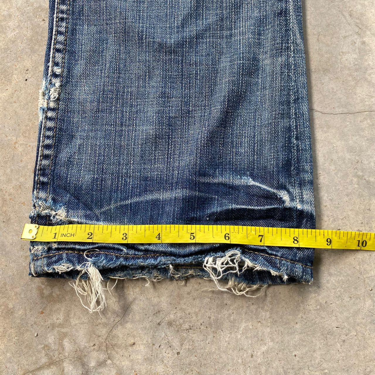 If Six Was Nine 💥Flare💥Vintage Edge Rupert Distressed Denim Size US 32 / EU 48 - 5 Thumbnail