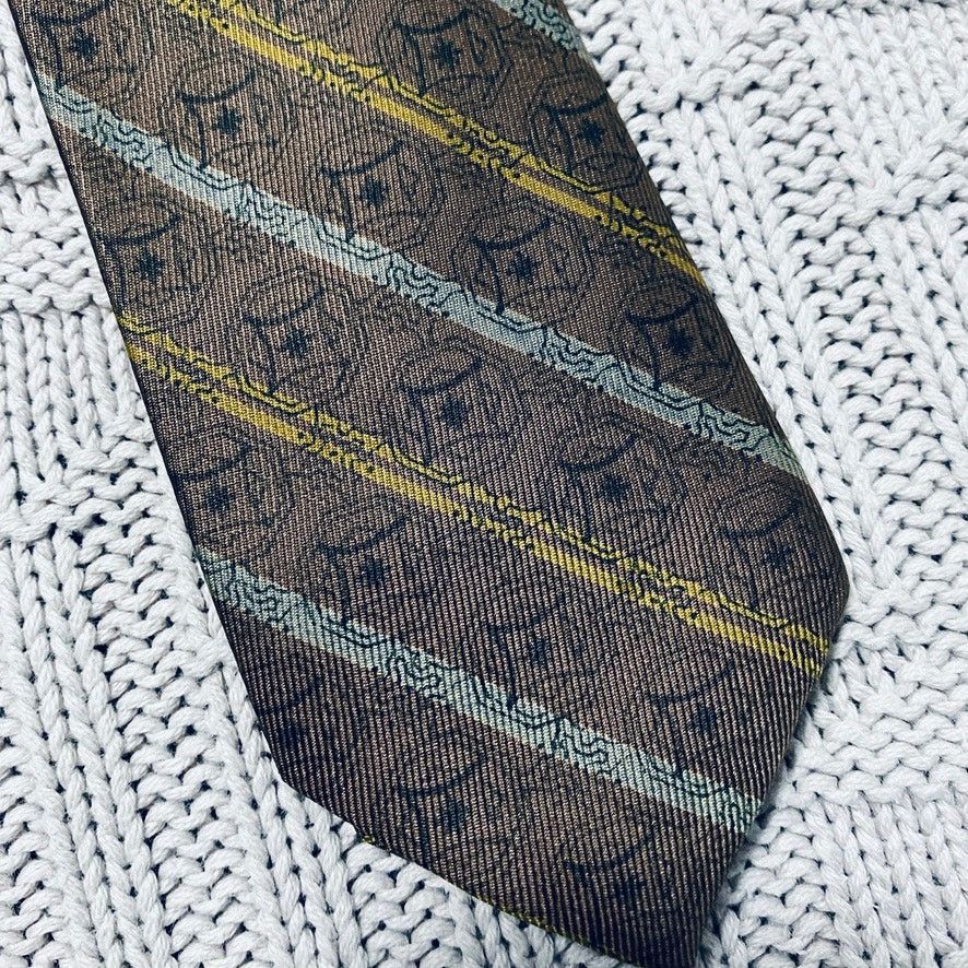 Vintage Vintage Saks 5th Ave brown stripe silk tie Size ONE SIZE - 2 Thumbnail