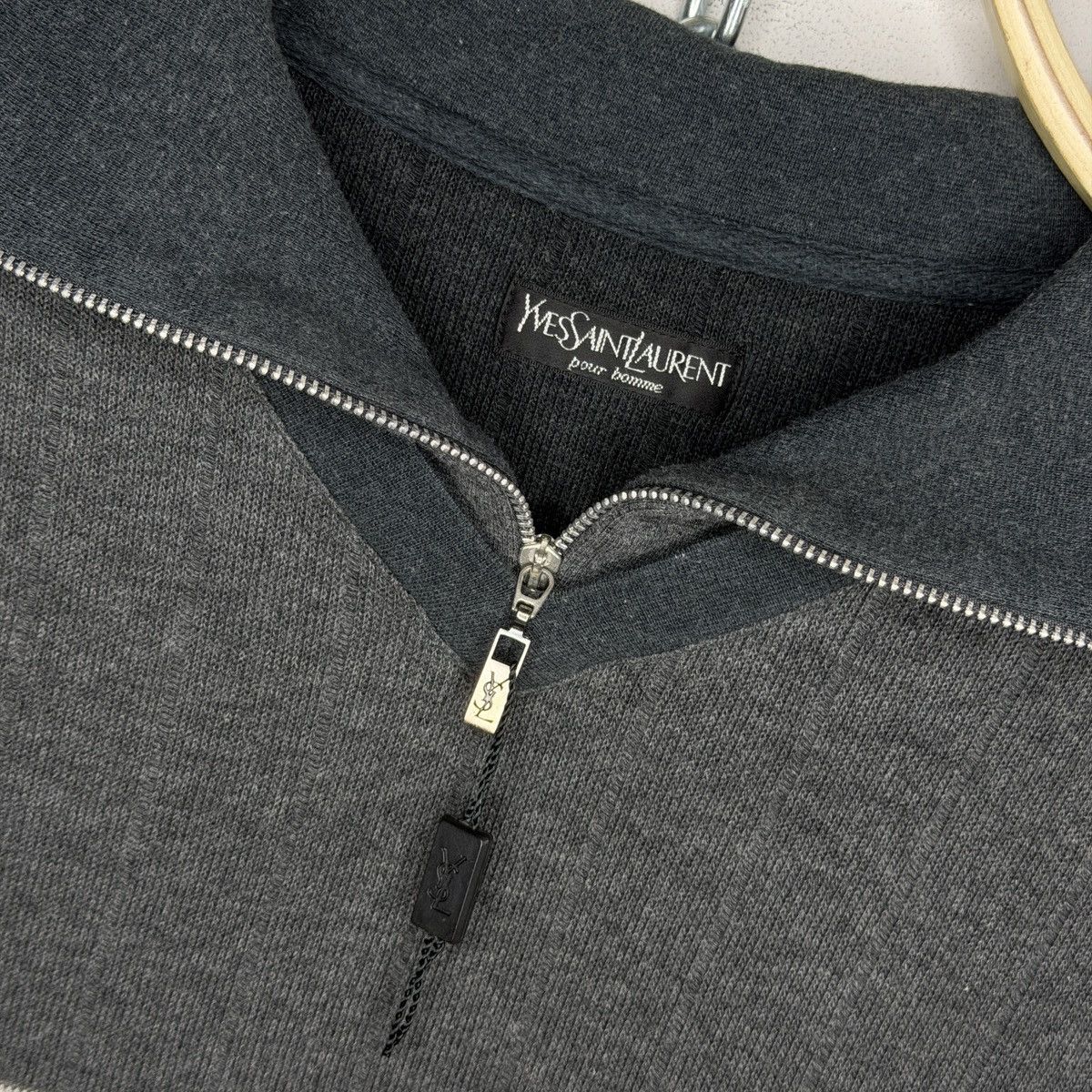 Yves Saint Laurent Vintage YSL Yves Saint Laurent Sweatshirt Half Zip Grey 90s Size US XL / EU 56 / 4 - 5 Thumbnail