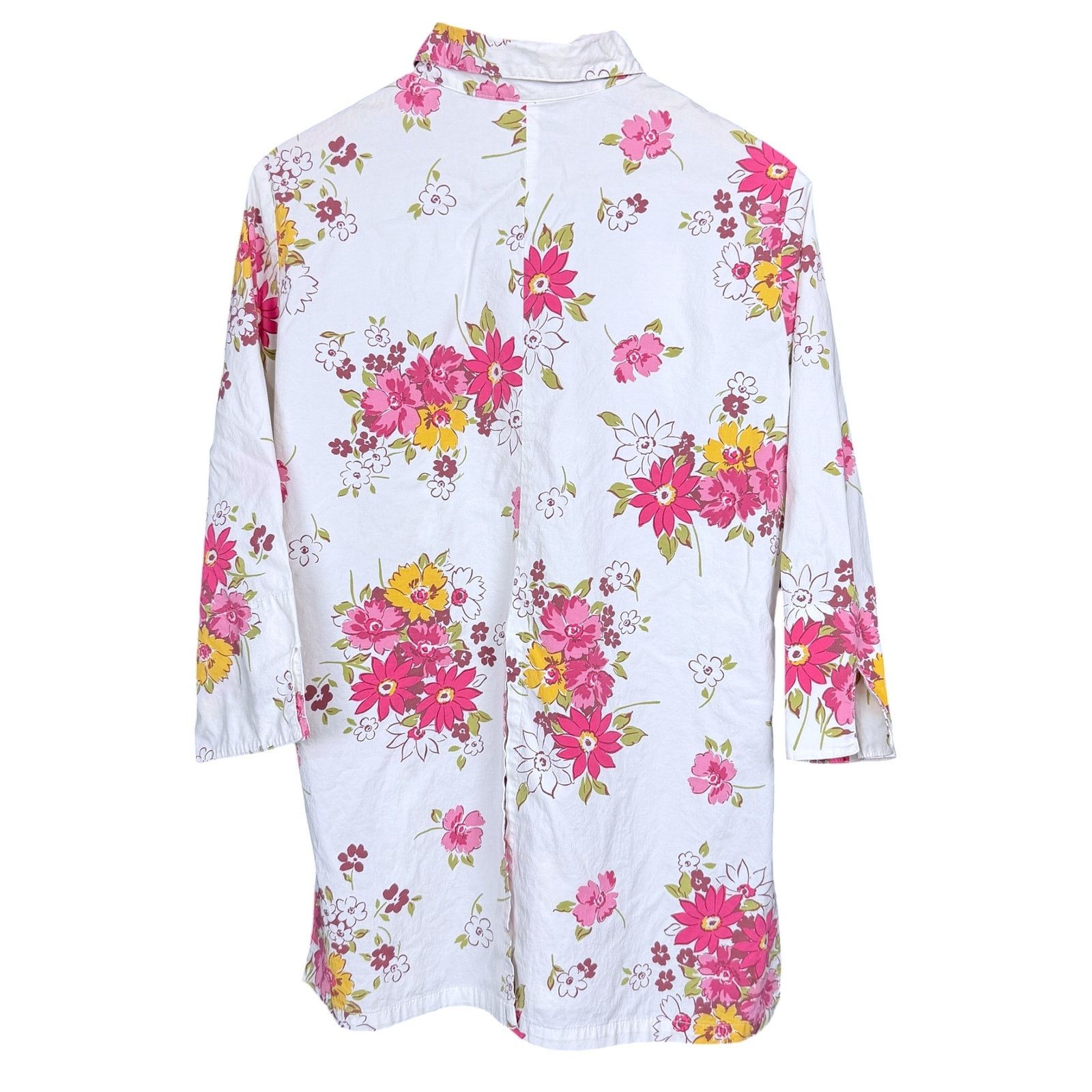 Other Vintage 90s LOCO LINDO Small Top Blouse White Pink Floral Size S / US 4 / IT 40 - 2 Thumbnail