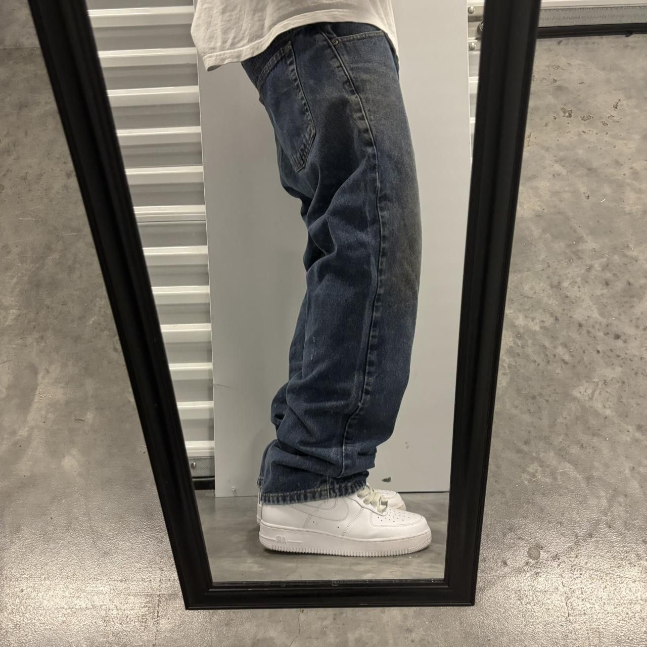 Japanese Brand × Vintage Crazy Vintage Y2K/2000s Grunge Faded Dark Wash Workwear Style Denim Jeans! Size US 34 / EU 50 - 2 Thumbnail