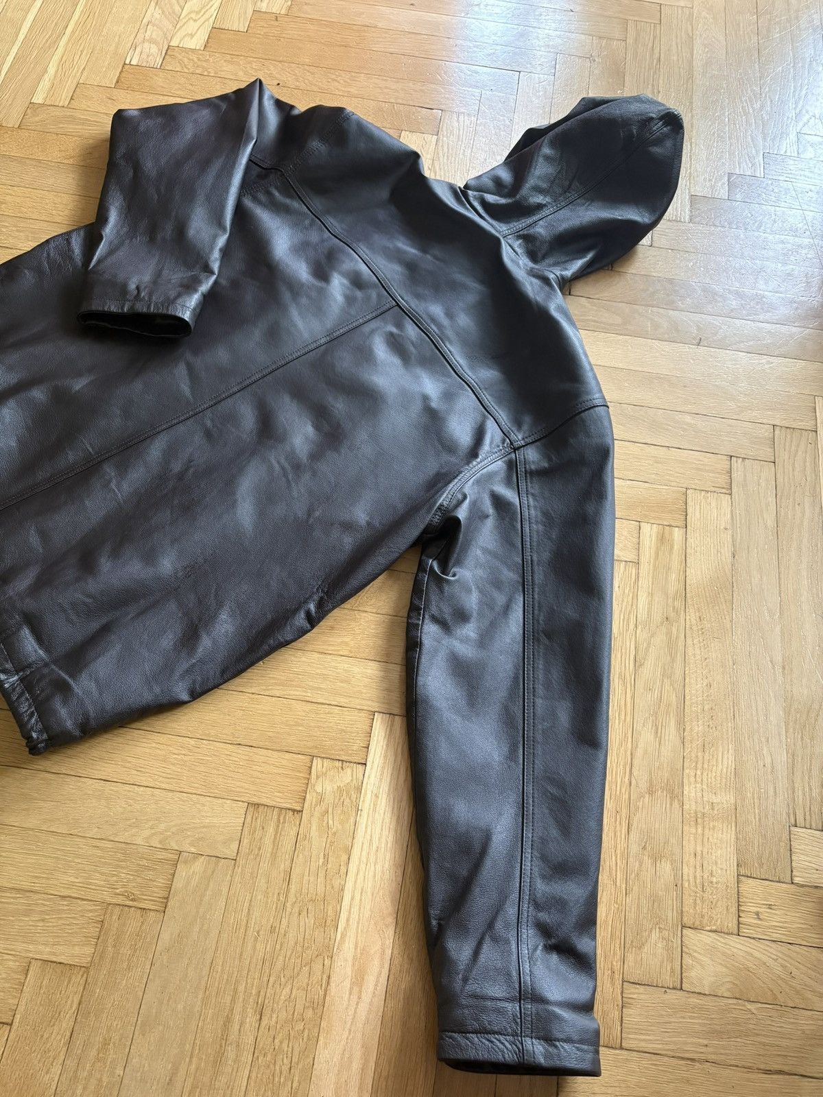 Genuine Leather Vintage Italy Leather Hooded Hoodie Active Jacket Size US L / EU 52-54 / 3 - 4 Thumbnail