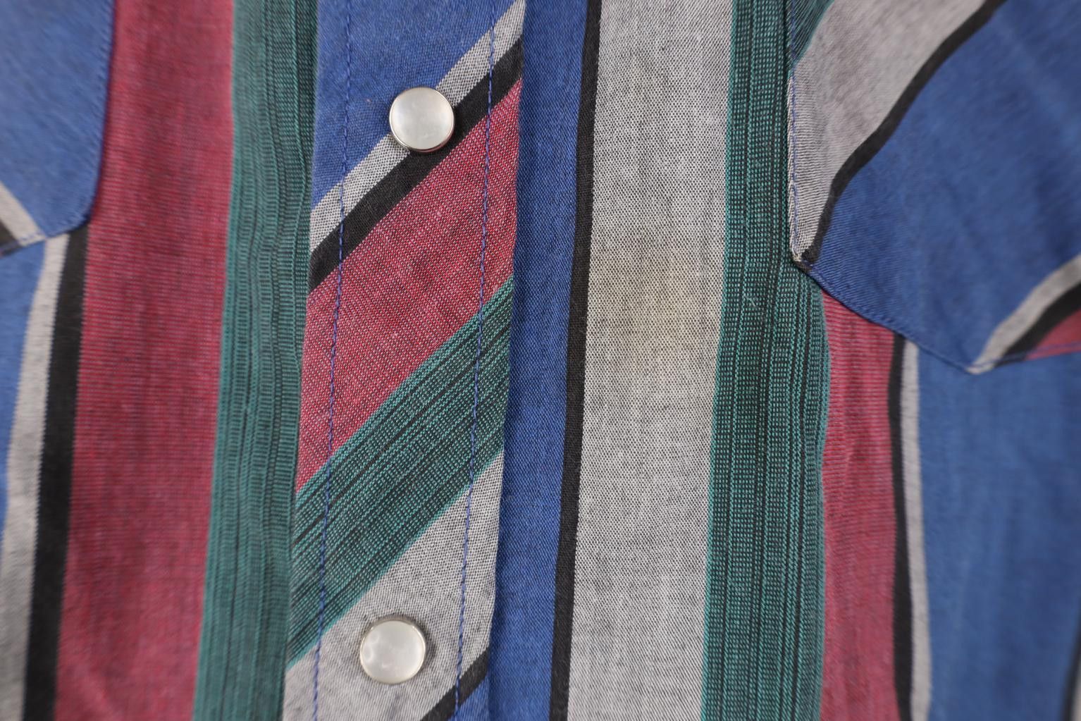 Vintage Vintage 90s Streetwear Striped Western Cowboy Button Shirt Size US L / EU 52-54 / 3 - 4 Thumbnail