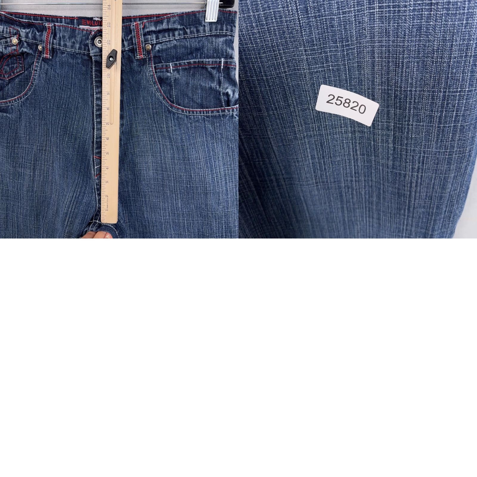 Vintage VINTAGE Evolution Jeans Mens 34x32 Blue Relaxed Fit Straight Baggy Y2K - Mens Jeans, Blue, 34x32, Relaxed Straight, 100% Cotton Size US 34 / EU 50 - 9 Thumbnail
