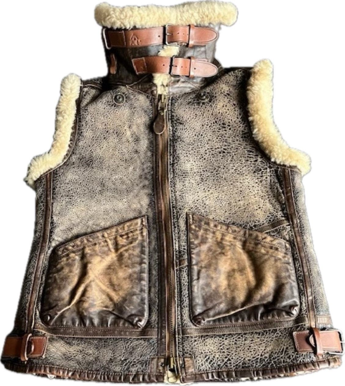 Ralph lauren shearling vest deals