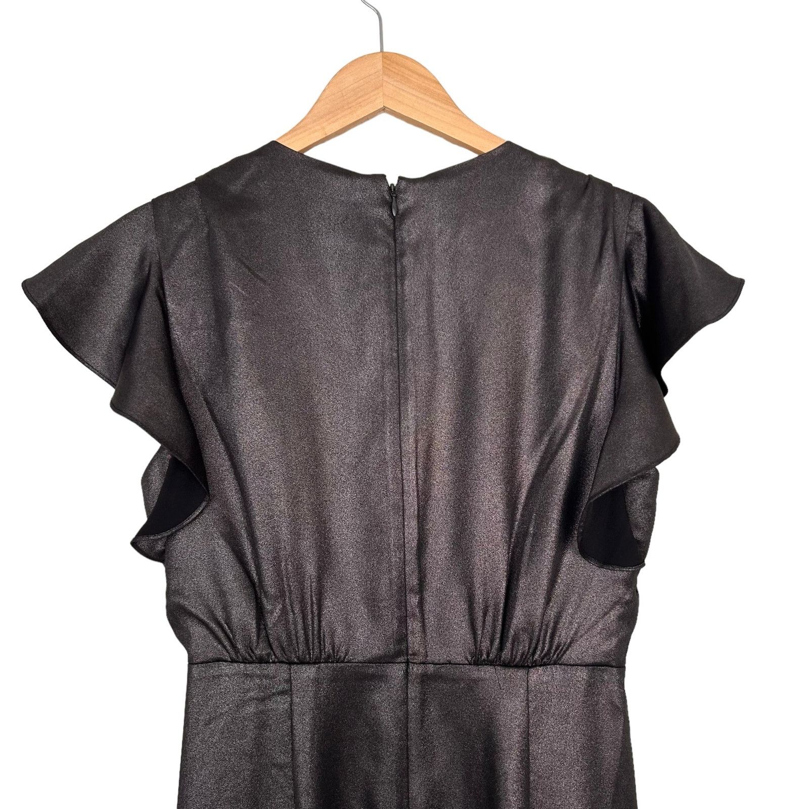 Other BCBGMaxazria Black Metallic Ruffle Sheath Dress Sz 6 Size M / US 6-8 / IT 42-44 - 7 Thumbnail