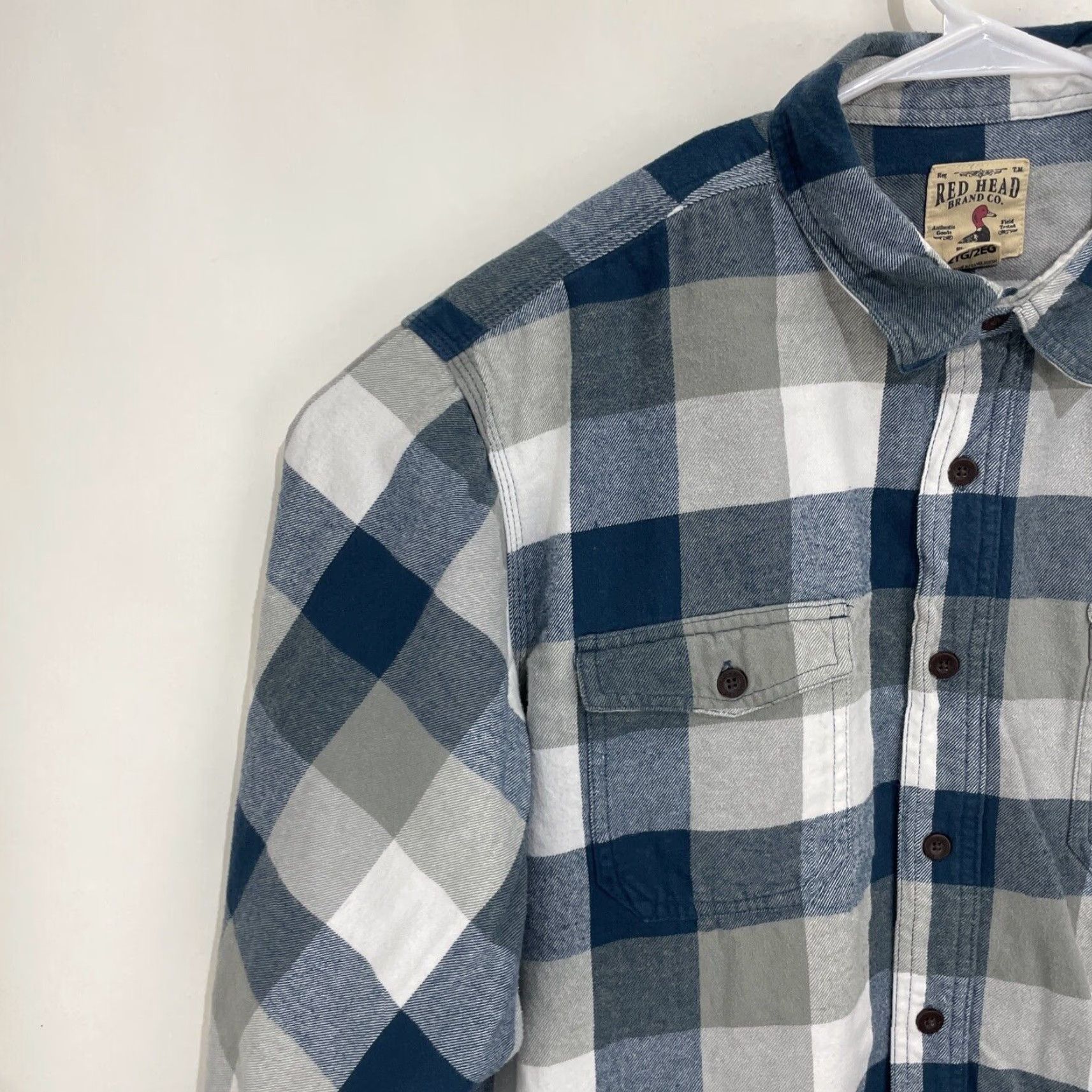 Vintage RedHead Flannel Shirt Mens 2XL Blue Plaid Casual Long Sleeve Button Up Shirt Size US XXL / EU 58 / 5 - 5 Thumbnail