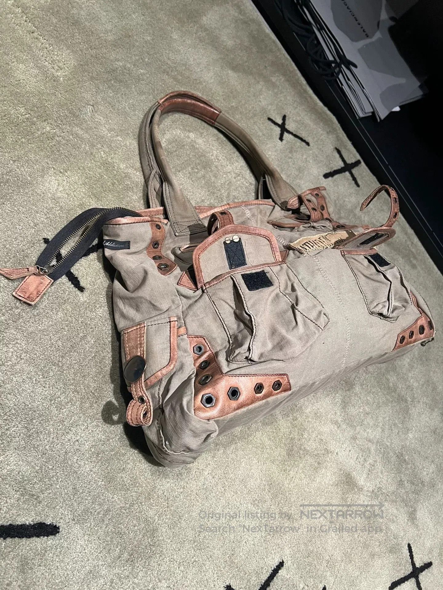 Addict Clothes Japan large tote bag with metal accents and design. Size ONE SIZE - 5 Thumbnail