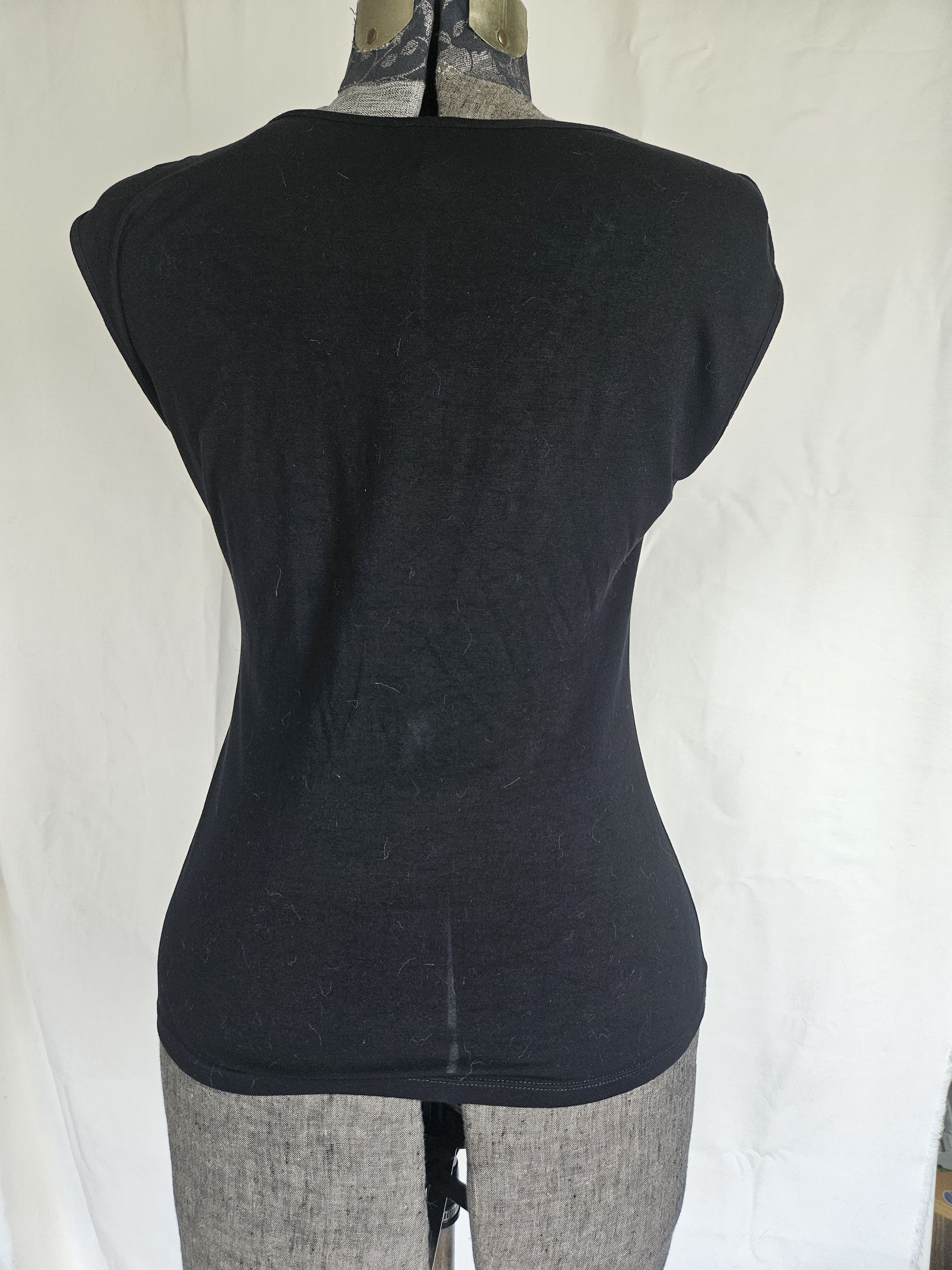 Armani Collezioni Black women's Armani Collection knit top with pleat detail Size XL / US 12-14 / IT 48-50 - 2 Thumbnail