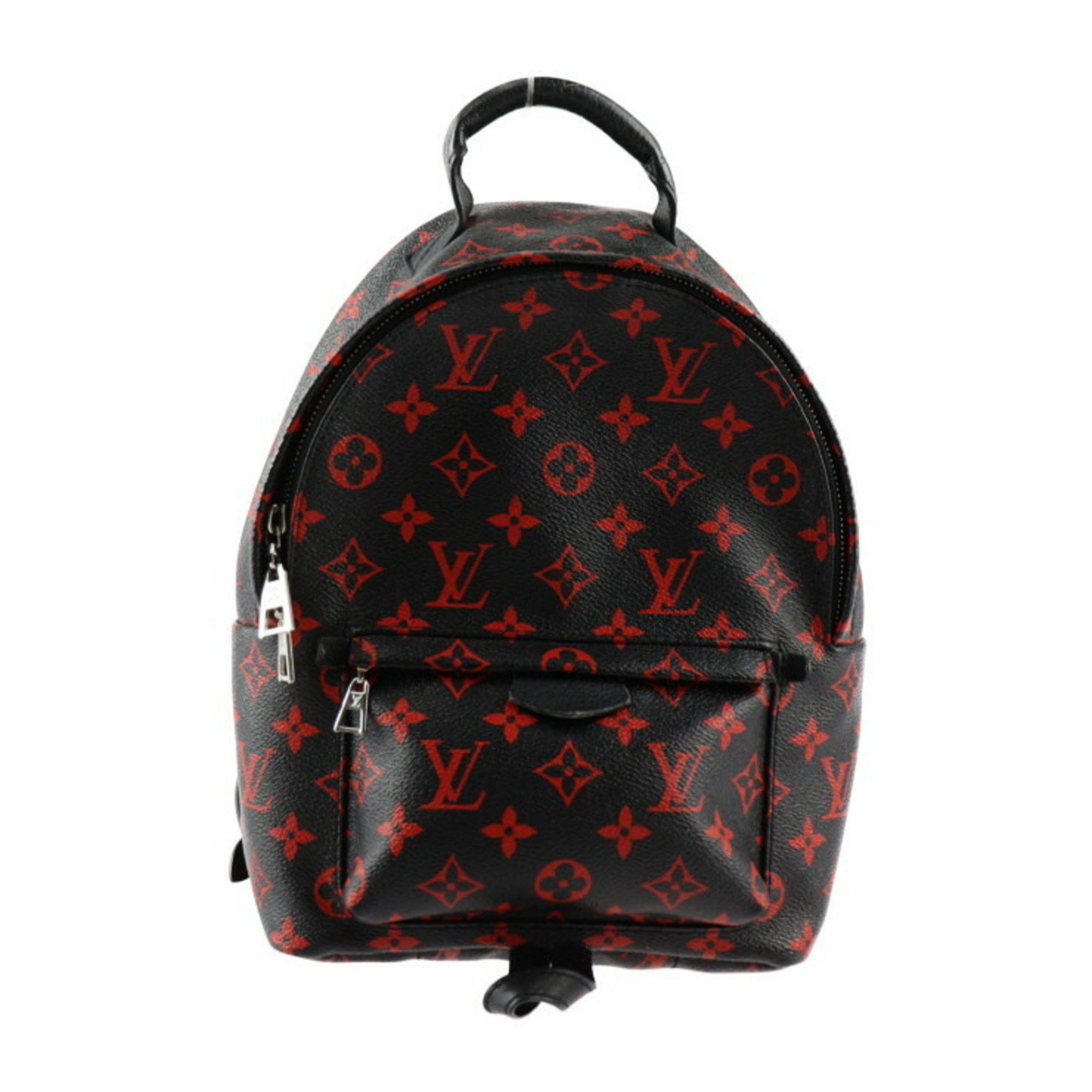 Louis Vuitton Palm Springs PM Backpack Monogram Anfleur Rouge Backpack/Daypack M41458 Coated Canvas Black Red 2414033007083R1