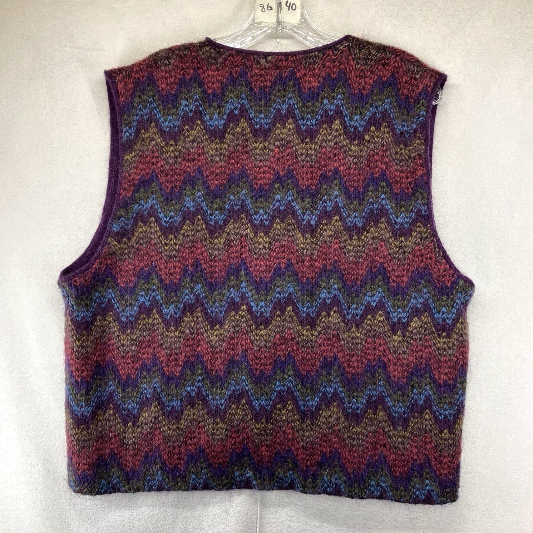 Vintage VINTAGE Women Sweater Vest Large Wool Blend Geometric Pattern Sleeveless Casual 80s Retro Gothic Bohemian Dark Academia Size L / US 10 / IT 46 - 2 Thumbnail