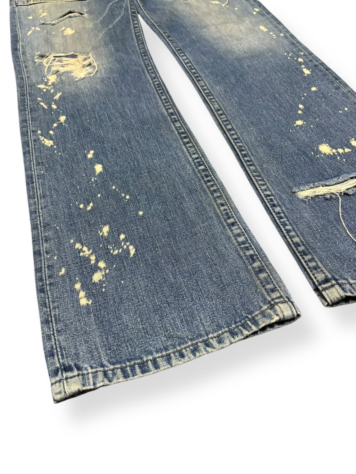 Kapital Kountry Vintage TMT Big Holiday Splatter Distressed Bush Pants Denim Size US 29 - 7 Thumbnail