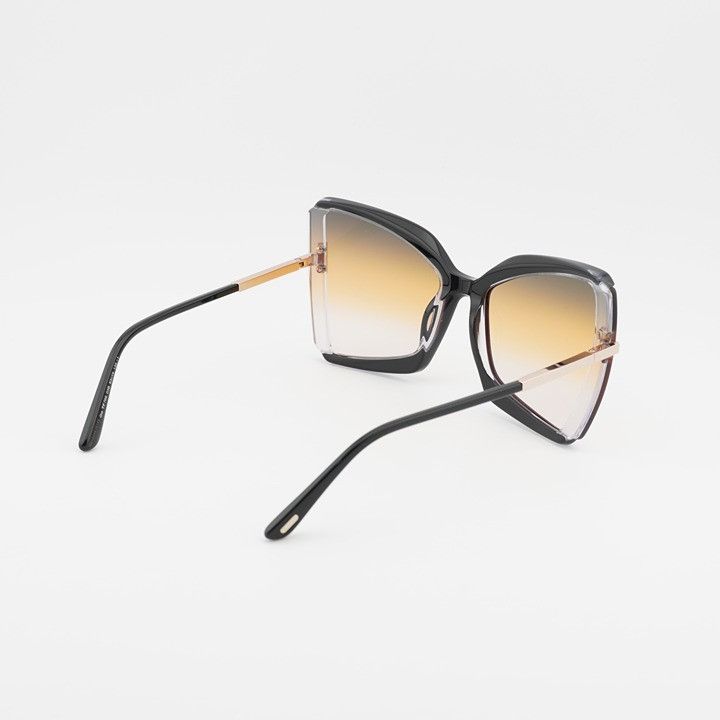 Tom Ford Tom Ford Gia FT0766 03B Sunglasses Black Butterfly Frame Size ONE SIZE - 4 Thumbnail