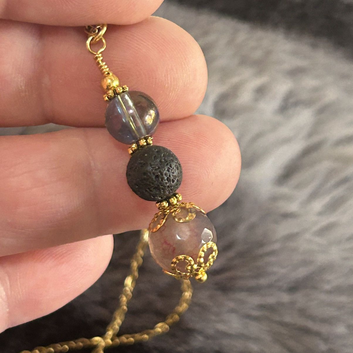 Handmade Handcrafted aura quartz basalt dyed faceted agate necklace Size ONE SIZE - 5 Thumbnail