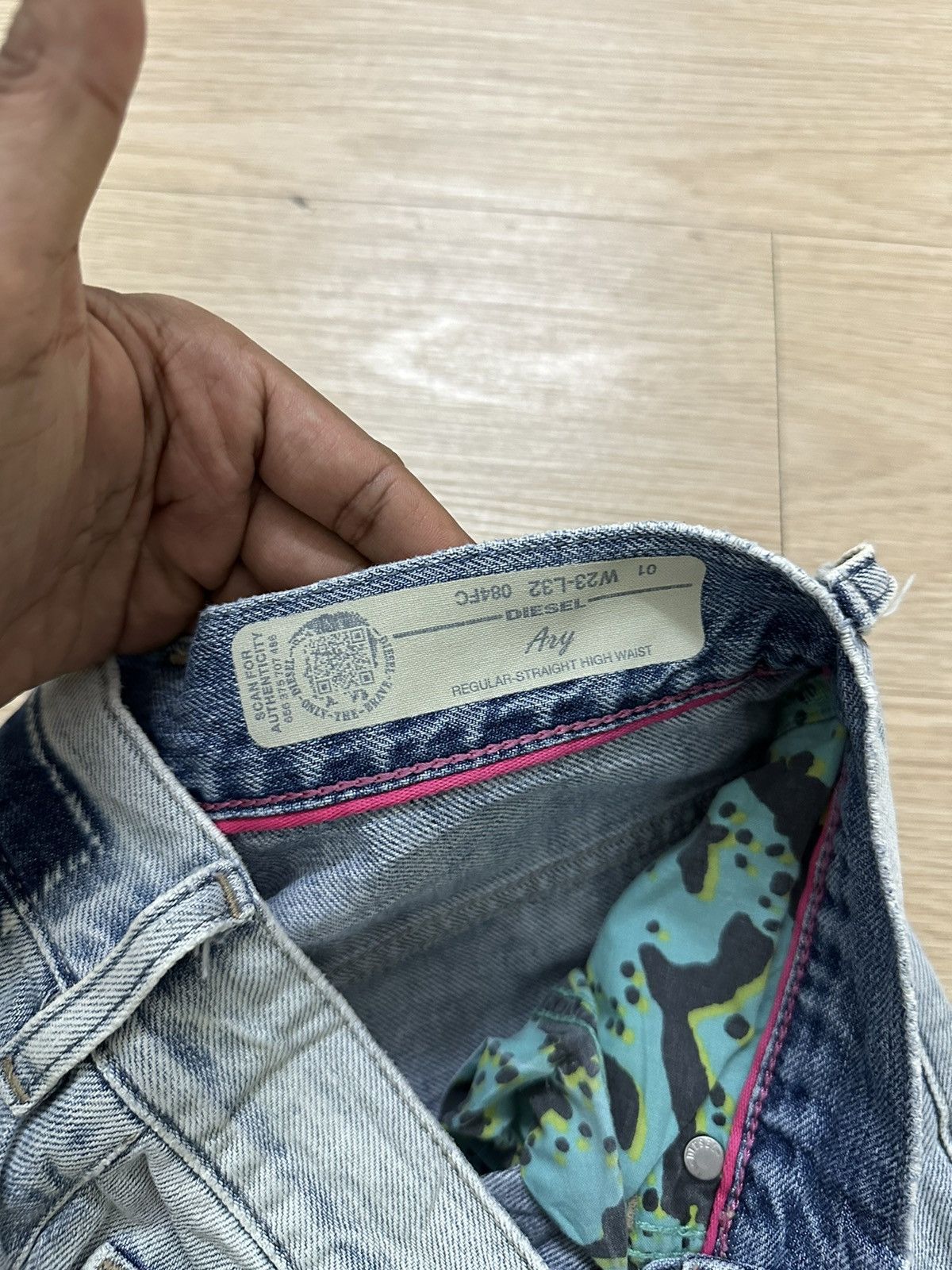 Designer × Diesel Vintage Y2K Diesel Regular Straight High Waist Baggy Jeans Size 23" - 9 Thumbnail