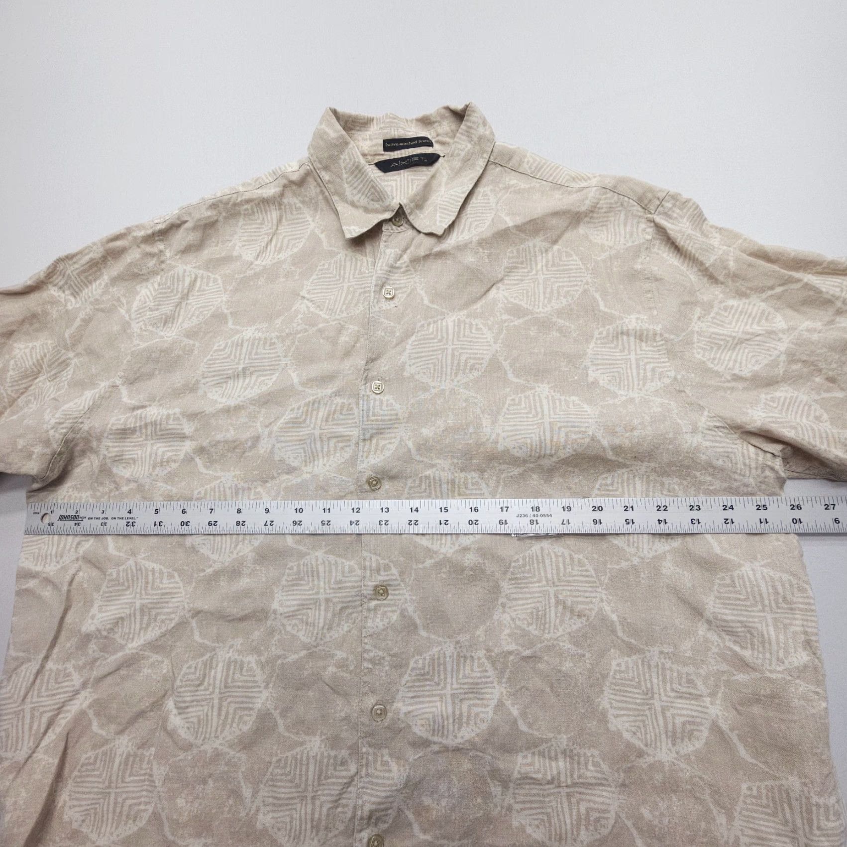 Vintage VINTAGE Axist Wave-Washed Linen Hawaiian Shirt Mens XL Beige Travel Floral Short Sleeve Button-Up Casual Outdoor 90s Mens Size US XL / EU 56 / 4 - 5 Thumbnail
