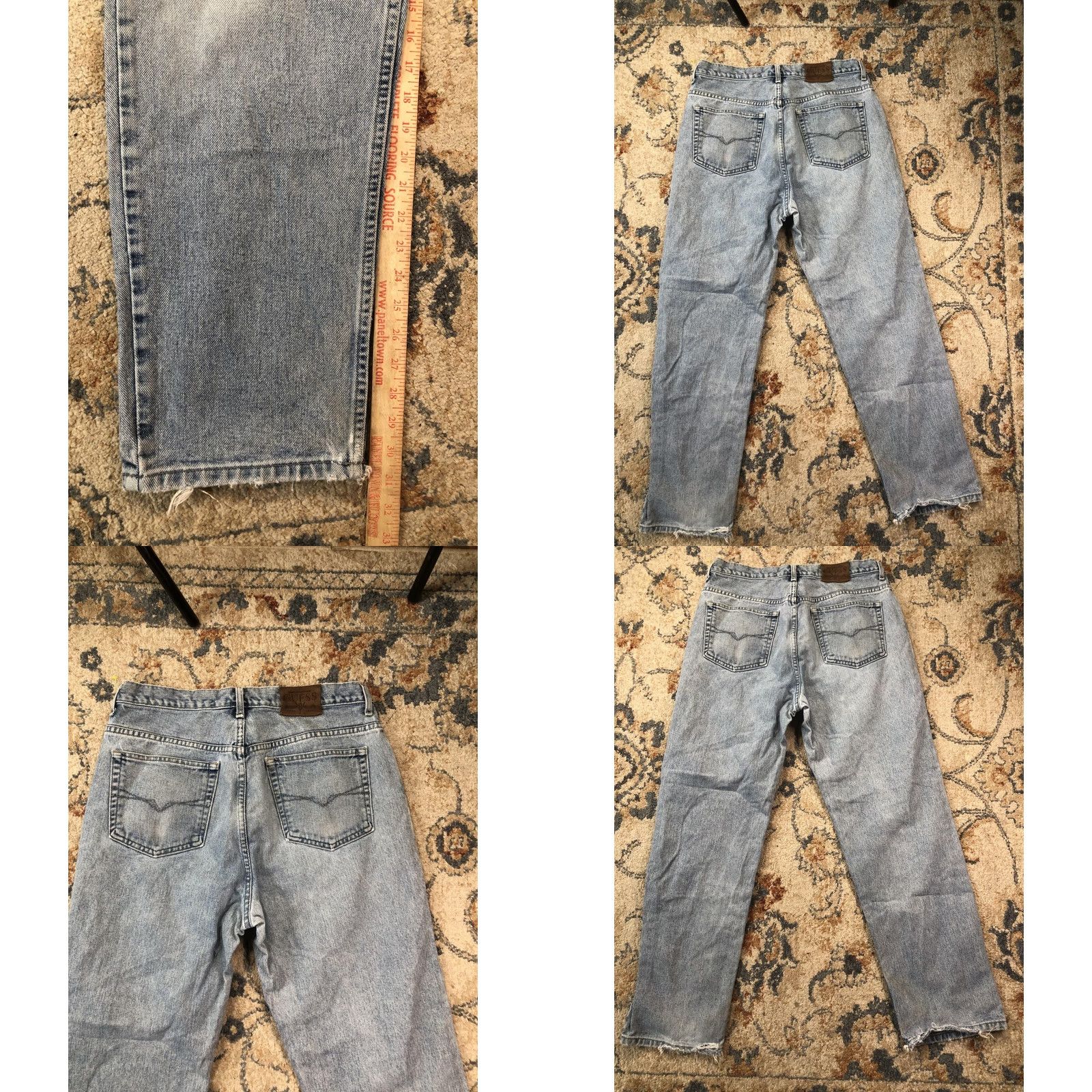 Guess VINTAGE Guess Jeans Mens 33x30 Blue Light Wash Straight Denim USA 90s BB110-30 Size US 33 - 8 Thumbnail