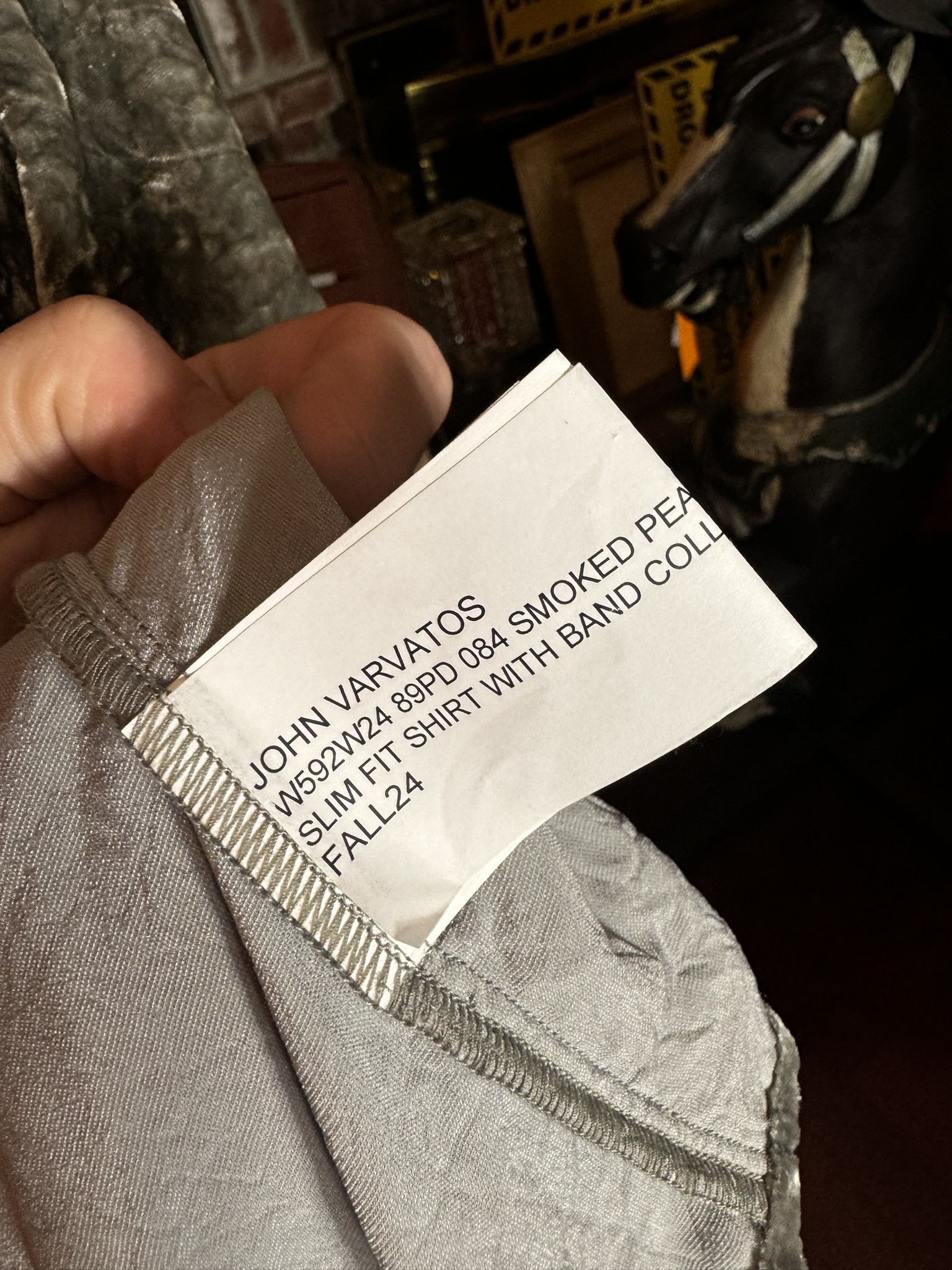 John Varvatos JOHN VARVATOS Crushed Velvet Button Down in Gray sz.M Size US M / EU 48-50 / 2 - 6 Thumbnail