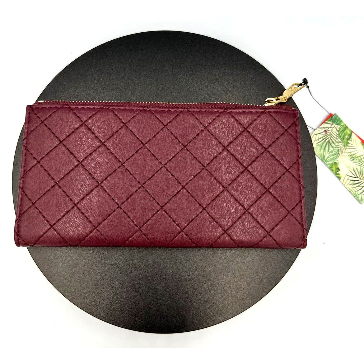 Badgley Mischka Badgley Mischka Quilted Long Wallet - Plum Size ONE SIZE - 5 Thumbnail