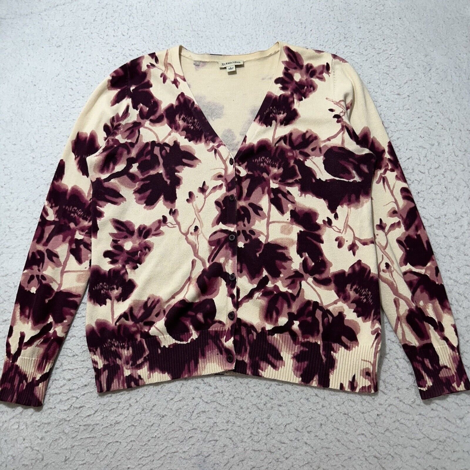 St. Johns Bay St. John's Bay Large Button Down Cardigan Sweater Purple Size L / US 10 / IT 46 - 1 Thumbnail