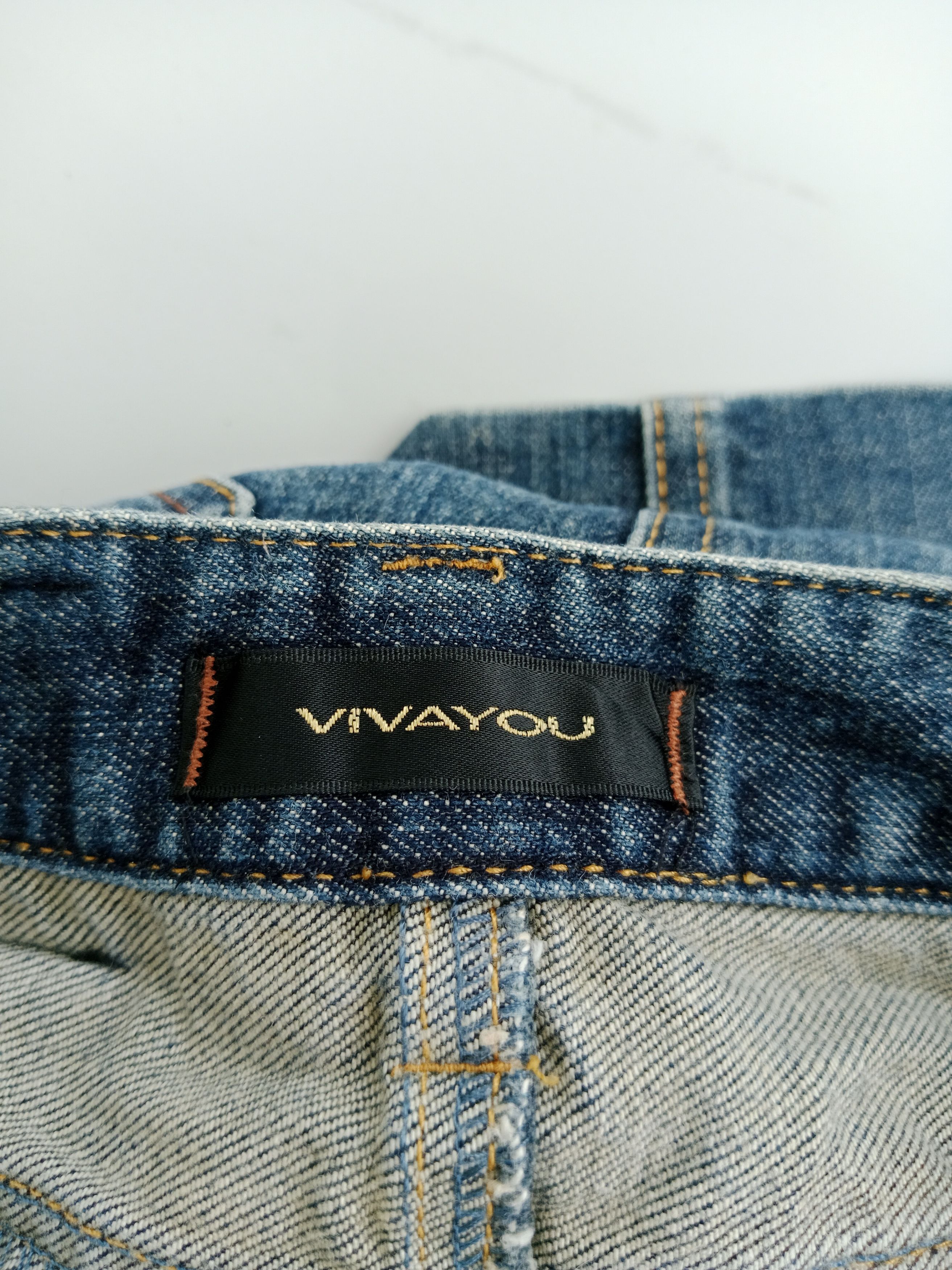 Japanese Brand VIVAYOU Mini SKIRT Blue Denim Japanese Brand Size 28" / US 6 / IT 42 - 6 Thumbnail