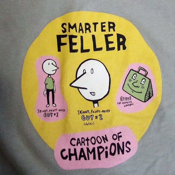 Hanes Vintage Smarter Feller Cartoon Of Champions Eggers T-Shirt Size US L / EU 52-54 / 3 - 1 Thumbnail