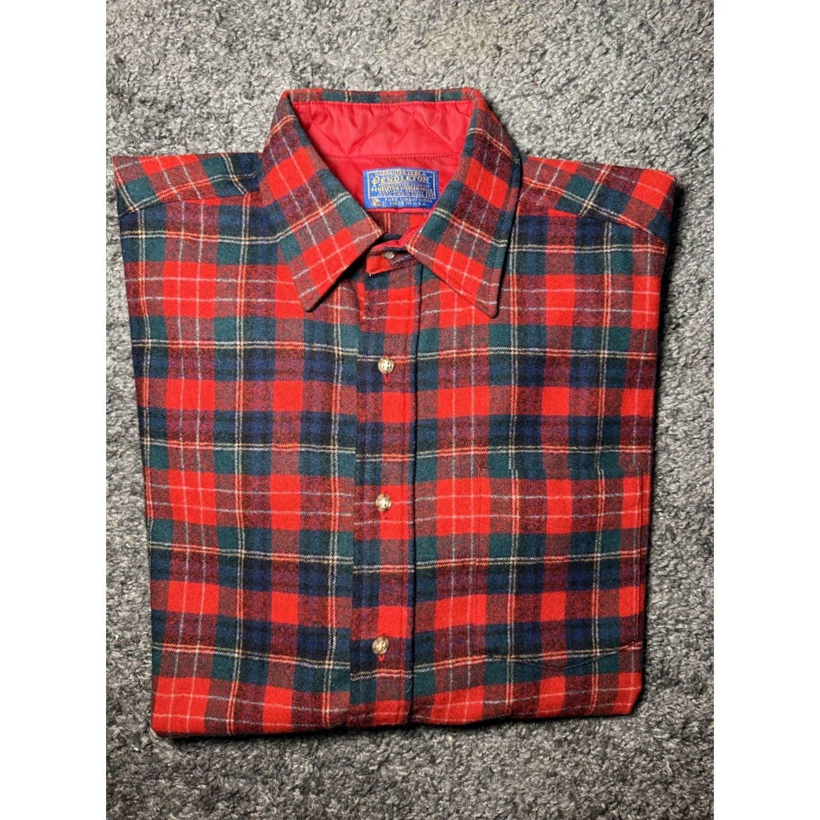 Pendleton VINTAGE Pendleton Shirt Mens Red Plaid Flannel Christie Tartan Wool Outdoors Med Men 70s 90s Retro USA Long Sleeve Button-Up Collared Size US M / EU 48-50 / 2 - 2 Thumbnail