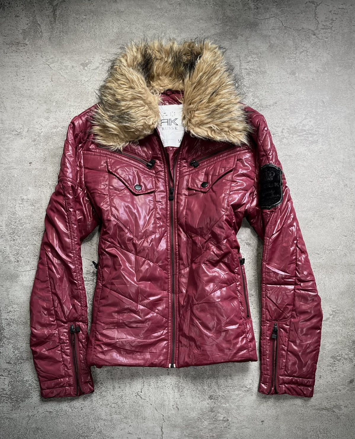Japanese Brand Rattle Trap Fur Collar Red Leather Jacket | Grailed