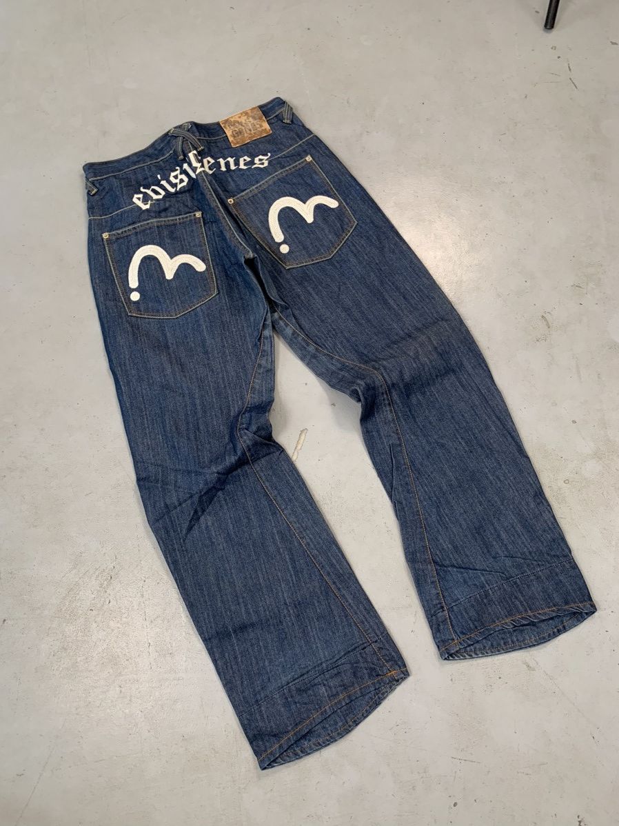 Japanese Brand Vintage Evisu inspired emboridered denim Size US 34 / EU 50 - 1 Thumbnail