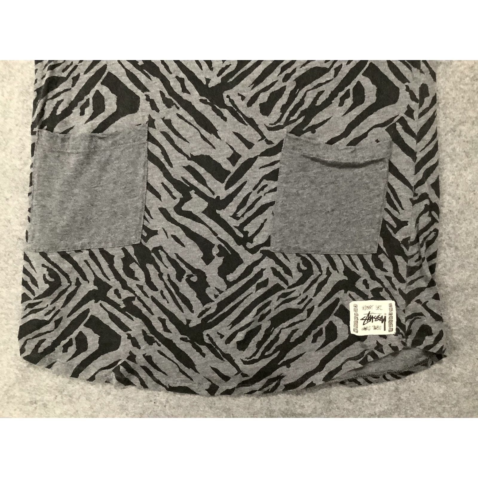 Vintage Stussy Tank Womens M Black Striped Tiger Pockets World Tribe Dress Sleeveless Scoop Neck Long Medium Size M / US 6-8 / IT 42-44 - 2 Thumbnail