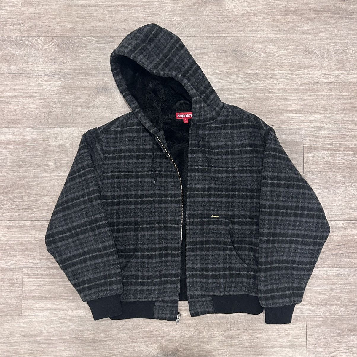 Supreme Supreme Plaid Wool Hooded Work Jacket | Grailed