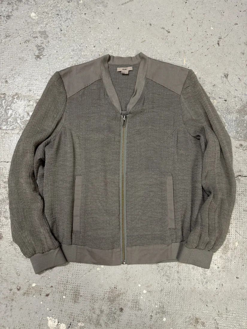Helmut Lang × Vintage Helmut Lang Concrete Raw Grey Bomber Jacket Size XS / US 0-2 / IT 36-38 - 11 Thumbnail