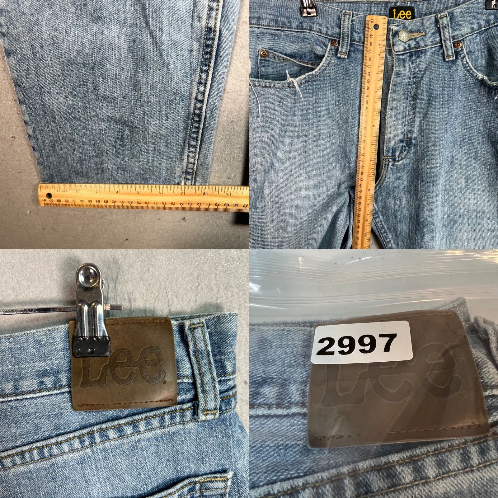 Lee VINTAGE Lee Mens Size 33 x 32 Relaxed Fit Light Wash Denim Jeans 100% Cotton Size US 33 - 8 Thumbnail