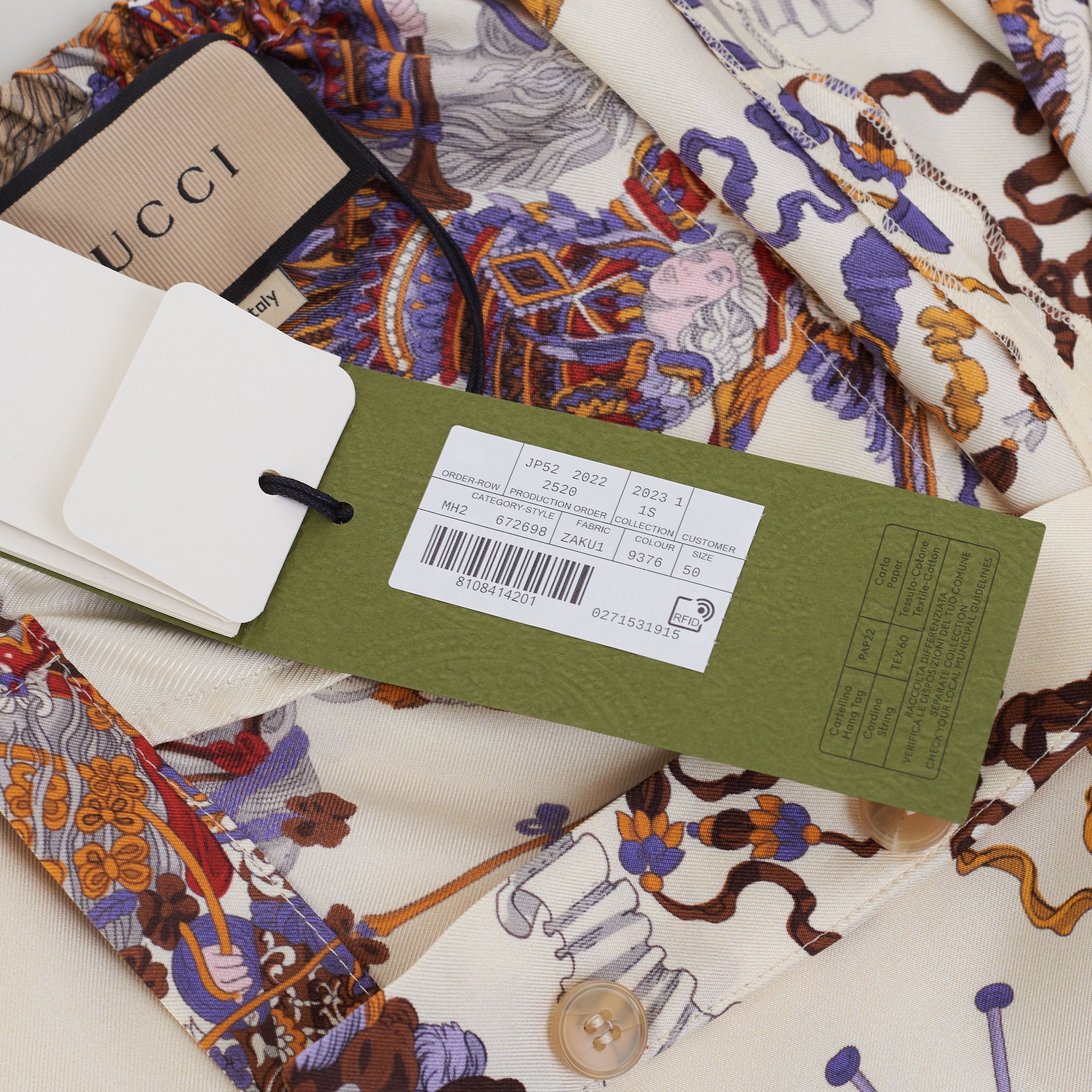 Gucci Silk Short With Roi Soleil Print In Ivory And Red Size US 36 / EU 52 - 11 Thumbnail