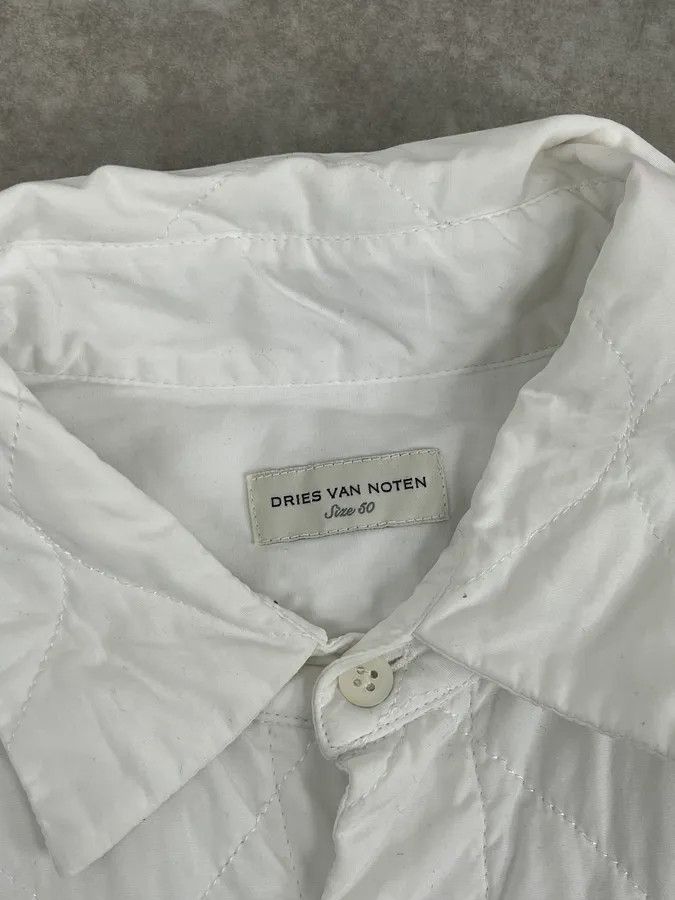 Dries Van Noten Dries Van Noten White Quilted Effect Shirt Size US M / EU 48-50 / 2 - 9 Thumbnail