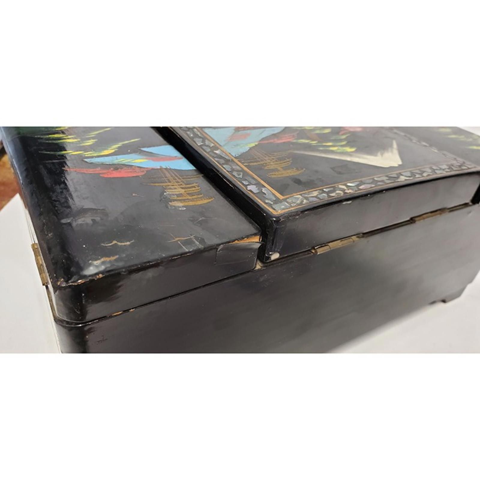 Other Vtg 1940s Black Lacquered Jewelry/Music Box Made in Japan Size ONE SIZE - 7 Thumbnail