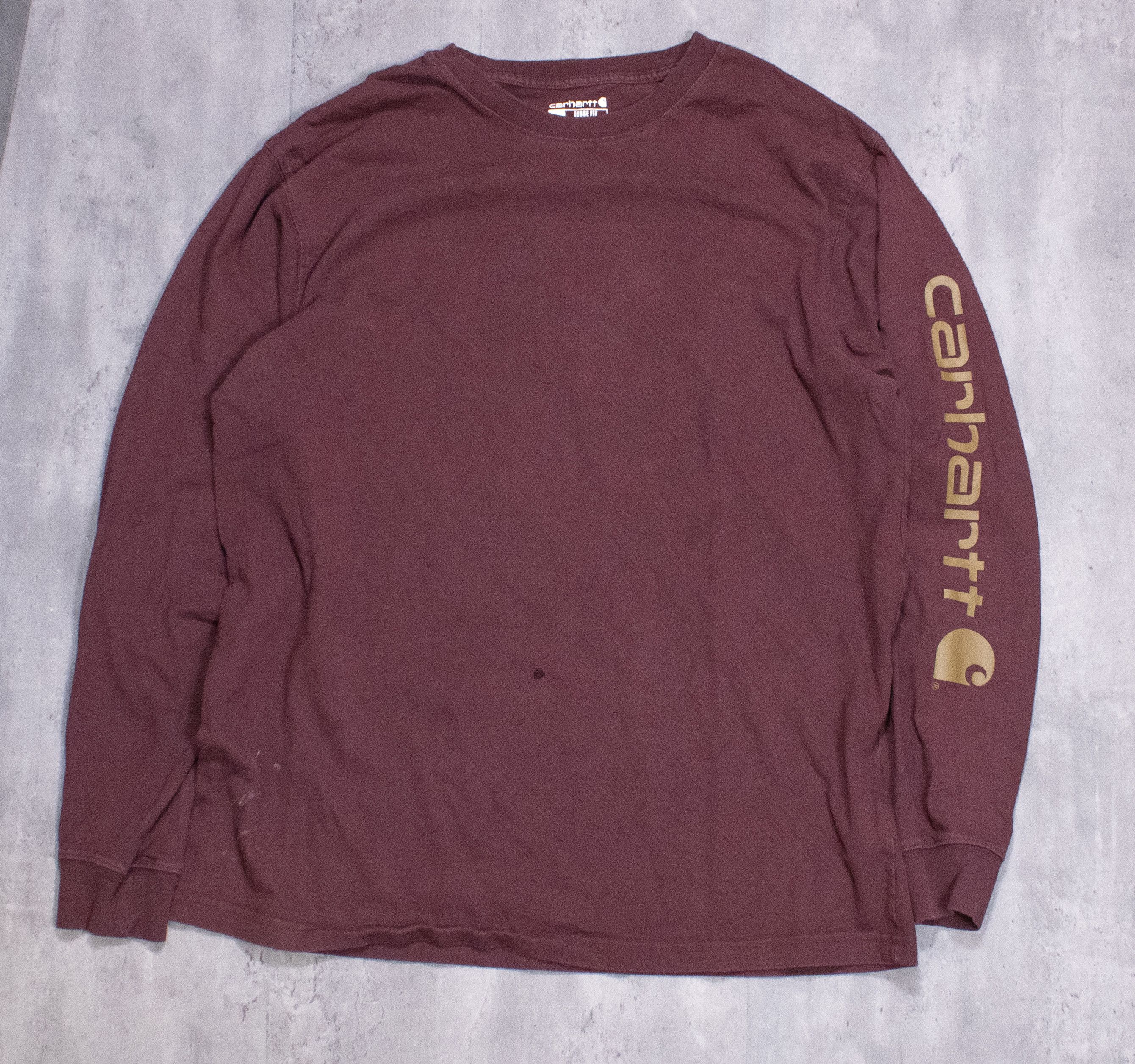 Carhartt Carhartt Loose Fit Burgundy Long Sleeve T-Shirt Size US L / EU 52-54 / 3 - 3 Thumbnail