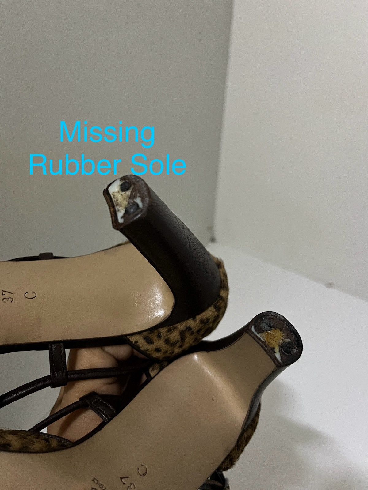 Bottega Veneta Bottega Veneta Brown Calf Hair Leopard Ankle Strap Size US 7 / IT 37 - 11 Thumbnail