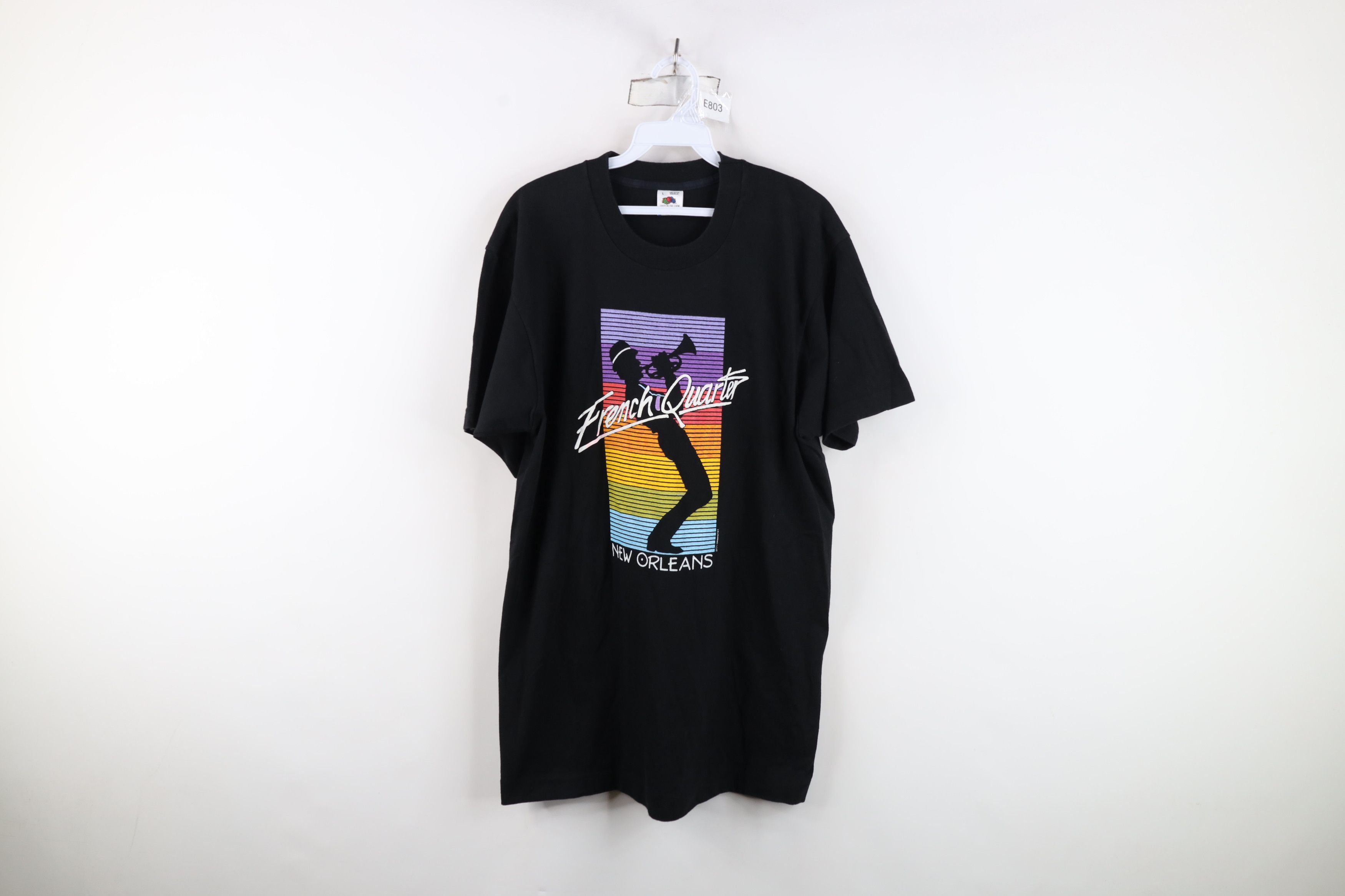 Vintage Vintage 90s Streetwear French Quarter Jazz T-Shirt USA Size US L / EU 52-54 / 3 - 1 Thumbnail
