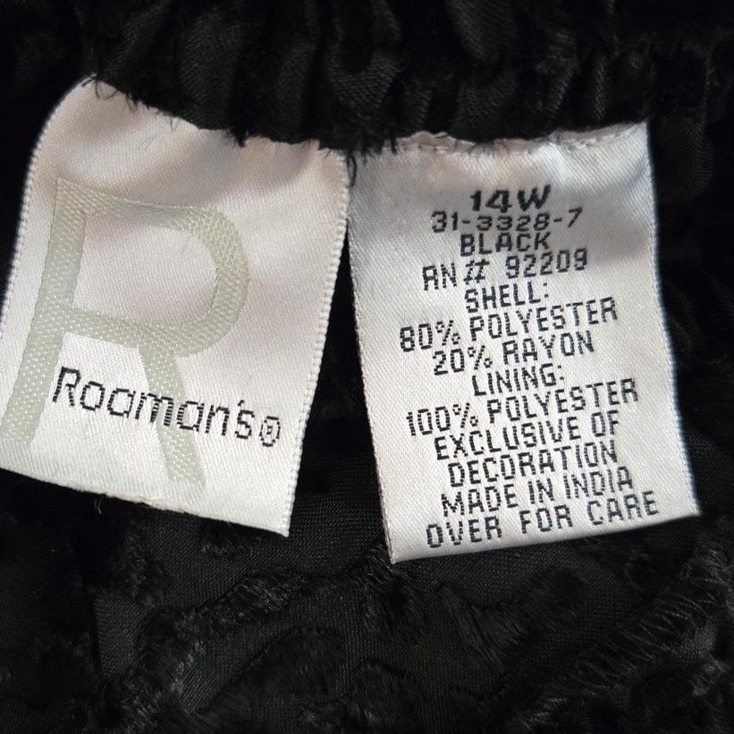 Other Roaman’s Black Tiered Velvet-Feel Skirt Size 14W Size 36" / US 14 / IT 50 - 6 Thumbnail