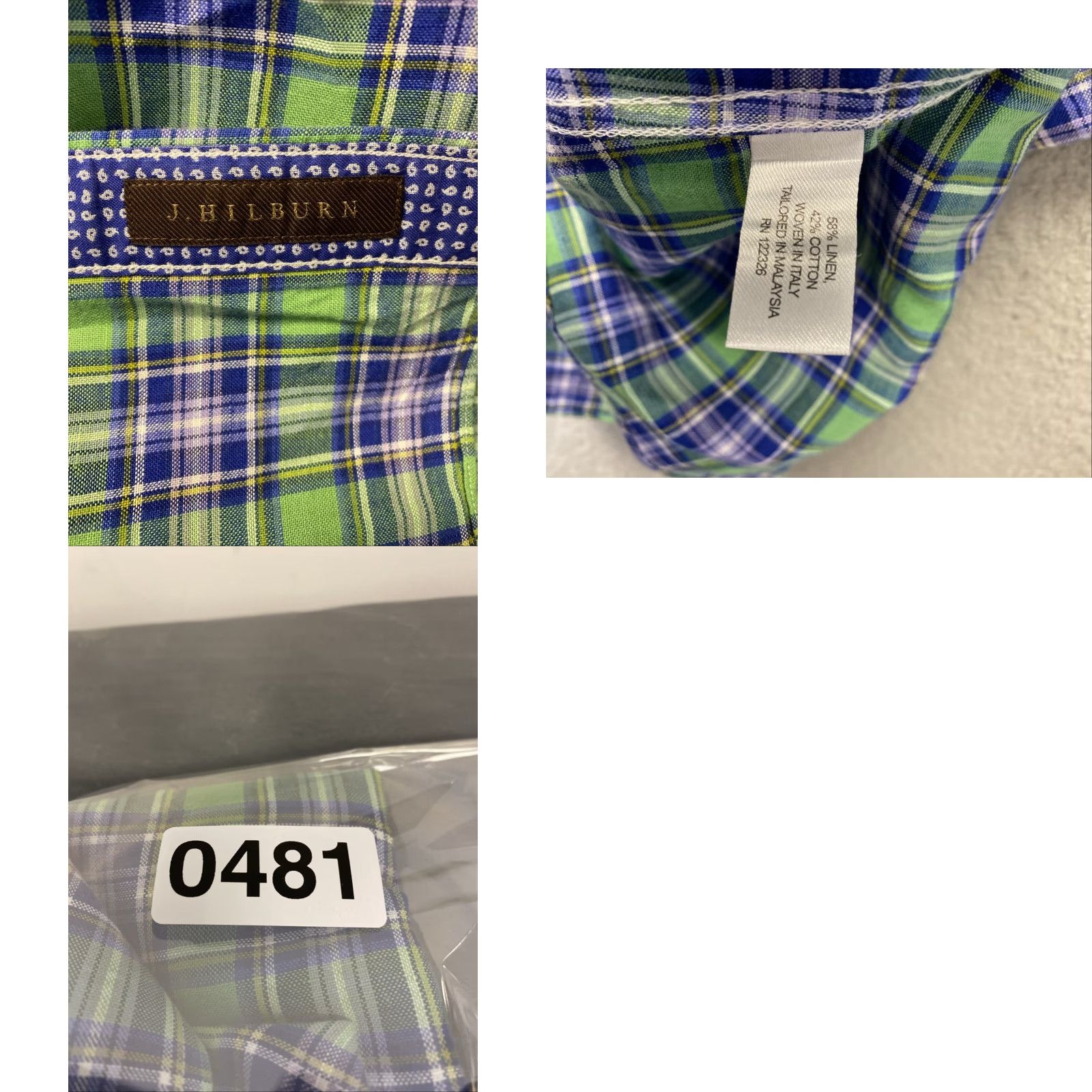 Vintage J Hilburn Long Sleeve Button Shirt Mens M Green Plaid Lightweight Slim /0481 Size US M / EU 48-50 / 2 - 9 Thumbnail