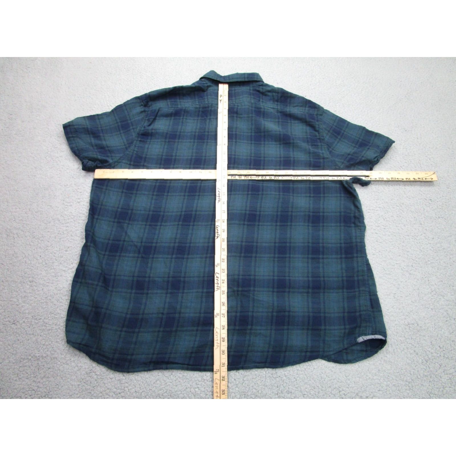 Grayers Grayers Shirt Mens 2XL Blue Plaid Short Sleeve Button-Up Casual Outdoors Size US XXL / EU 58 / 5 - 7 Thumbnail