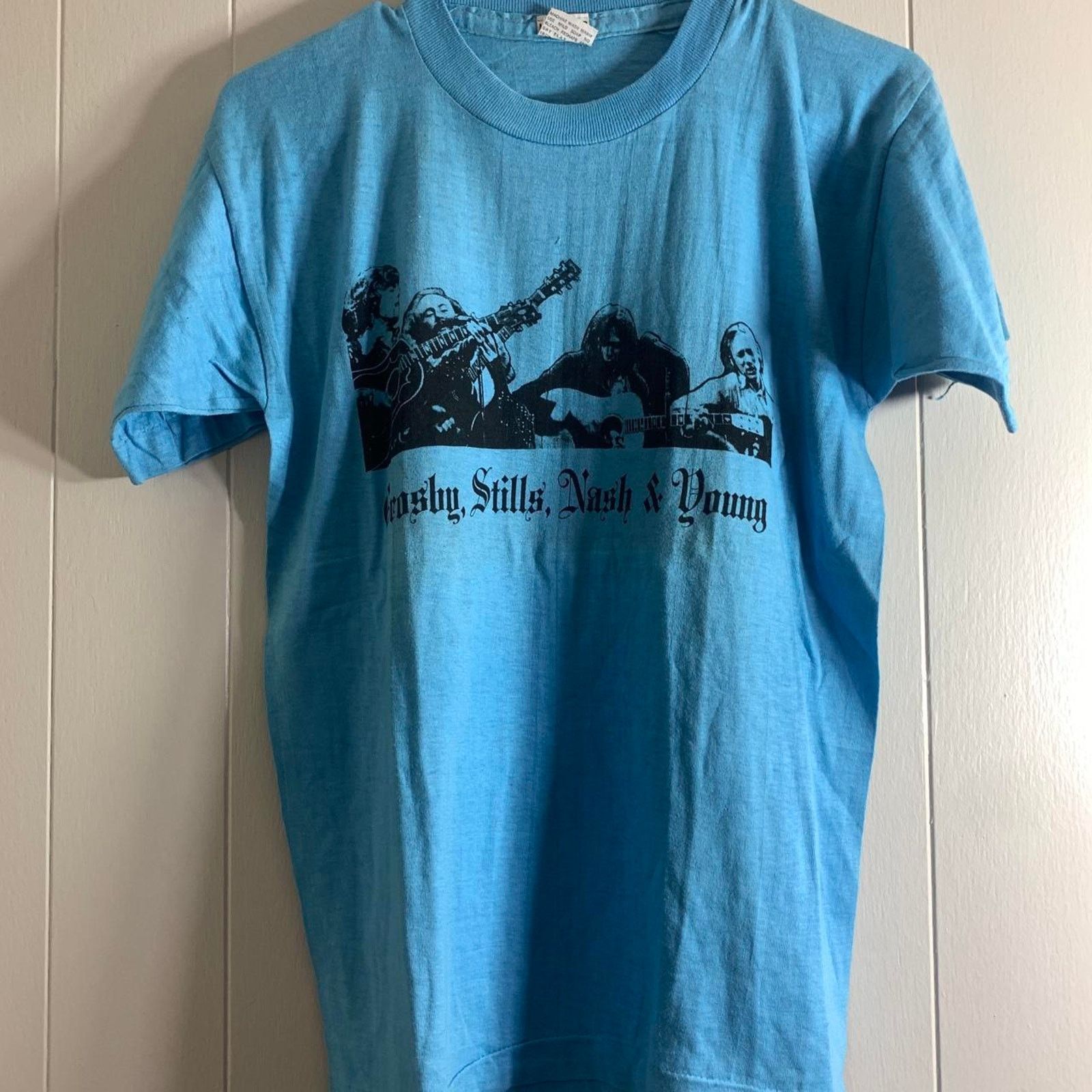 Vintage 70’s CROSBY STILLS NASH & YOUNG single stitch tee shirt M Size US M / EU 48-50 / 2 - 3 Thumbnail