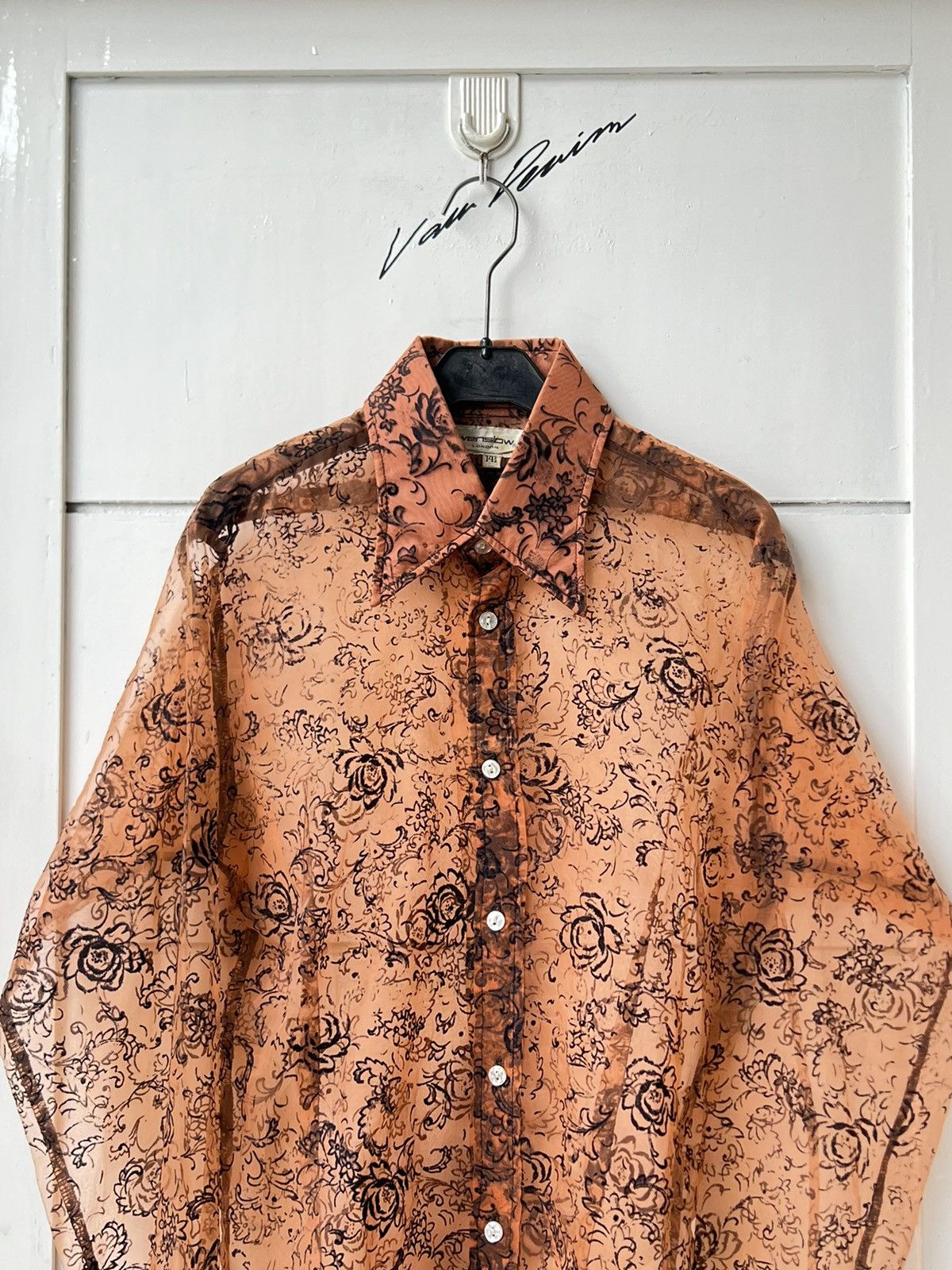 Vintage WENSLOW London Flower Motive Mesh Shirt Size US XS / EU 42 / 0 - 8 Thumbnail